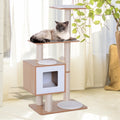 Arbre à Chat PawHut 119 cm – Griffoir, Niche & Aire de Jeux