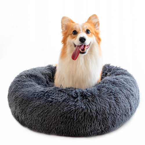 Lit pour animaux de compagnie pour chats et chiens, panier lavable anti-anxiété en peluche douce pour chien.