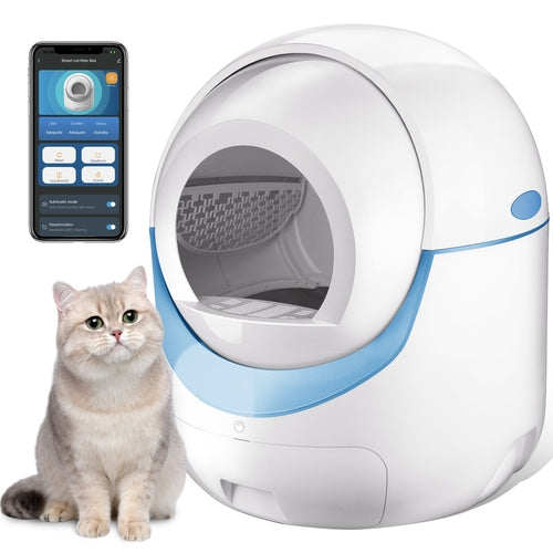 Bac à Litière Autonettoyant pour Chat – 65L, Nettoyage Automatique 15 Jours