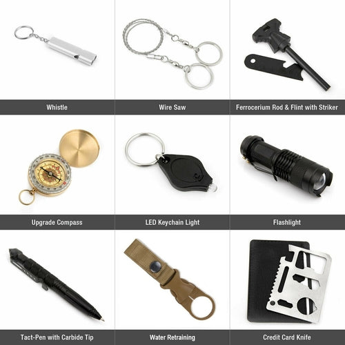 Kit de Survie Professionnel 14 en 1 – Camping & Aventures en Plein Air